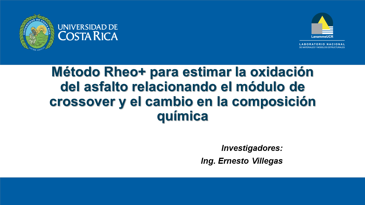 Método Rheo+ para estimar la oxidación del asfalto relacionando el módulo de crossover y el cambio en la composición química