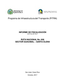 Informe De Fiscalizacion Ruta Nacional No 606 Sector Guacimal Santa Elena